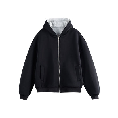 Retro Hooded Jacket Unisex Versatile Casual Outerwear Dress