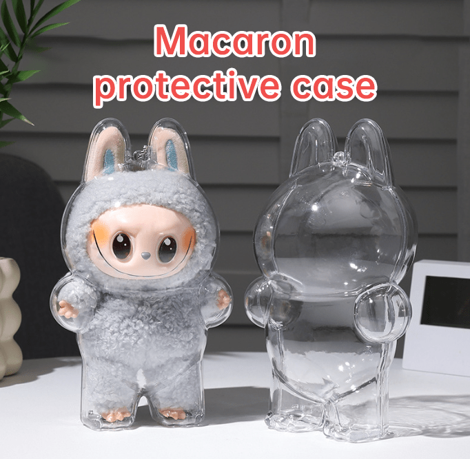 17cm Labubu Protector Case Labubu V1V2V3 Suitable for Wearing Clothes Protective Acrylic Storage Case Transparent DIY Gifts - FashionTech