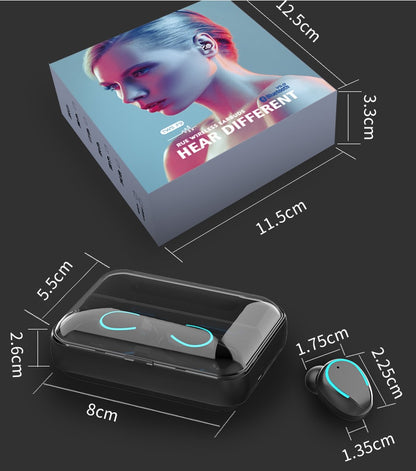 Multifunction waterproof earbuds Binaural Movement Power Bank Phone Support Earbuds