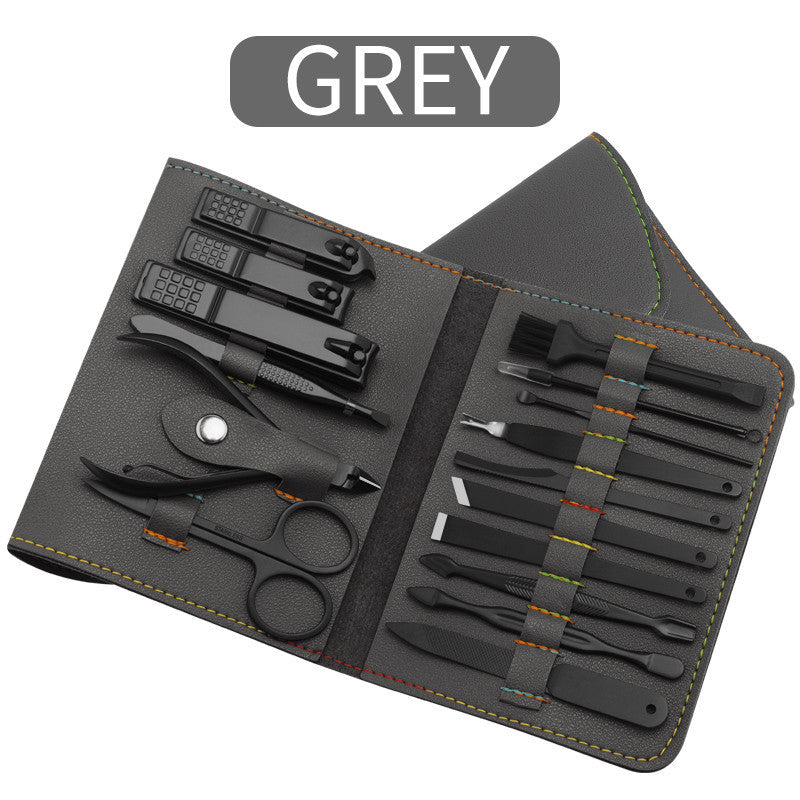 Nail Clipper Cutter Trimmer Ear Pick Grooming Kit Manicure Set Pedicure Bag
