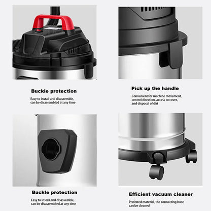 220V 15L/18L/30L Multifunctional Bucket Vacuum Cleaner Handheld Wet and Dry Vacuum Cleaner Dust Collector Home Car Commercial - FashionTech