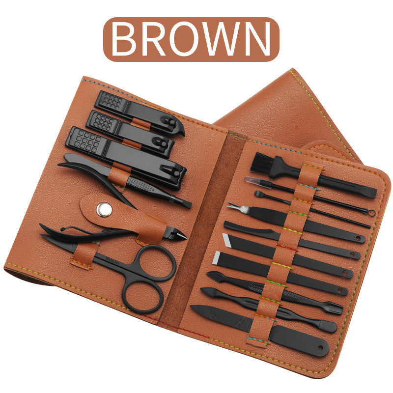 Nail Clipper Cutter Trimmer Ear Pick Grooming Kit Manicure Set Pedicure Bag