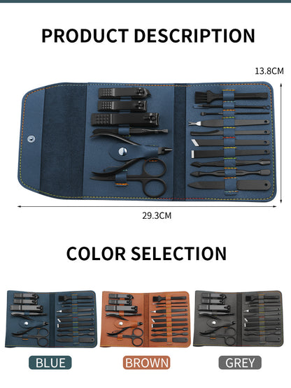 Nail Clipper Cutter Trimmer Ear Pick Grooming Kit Manicure Set Pedicure Bag