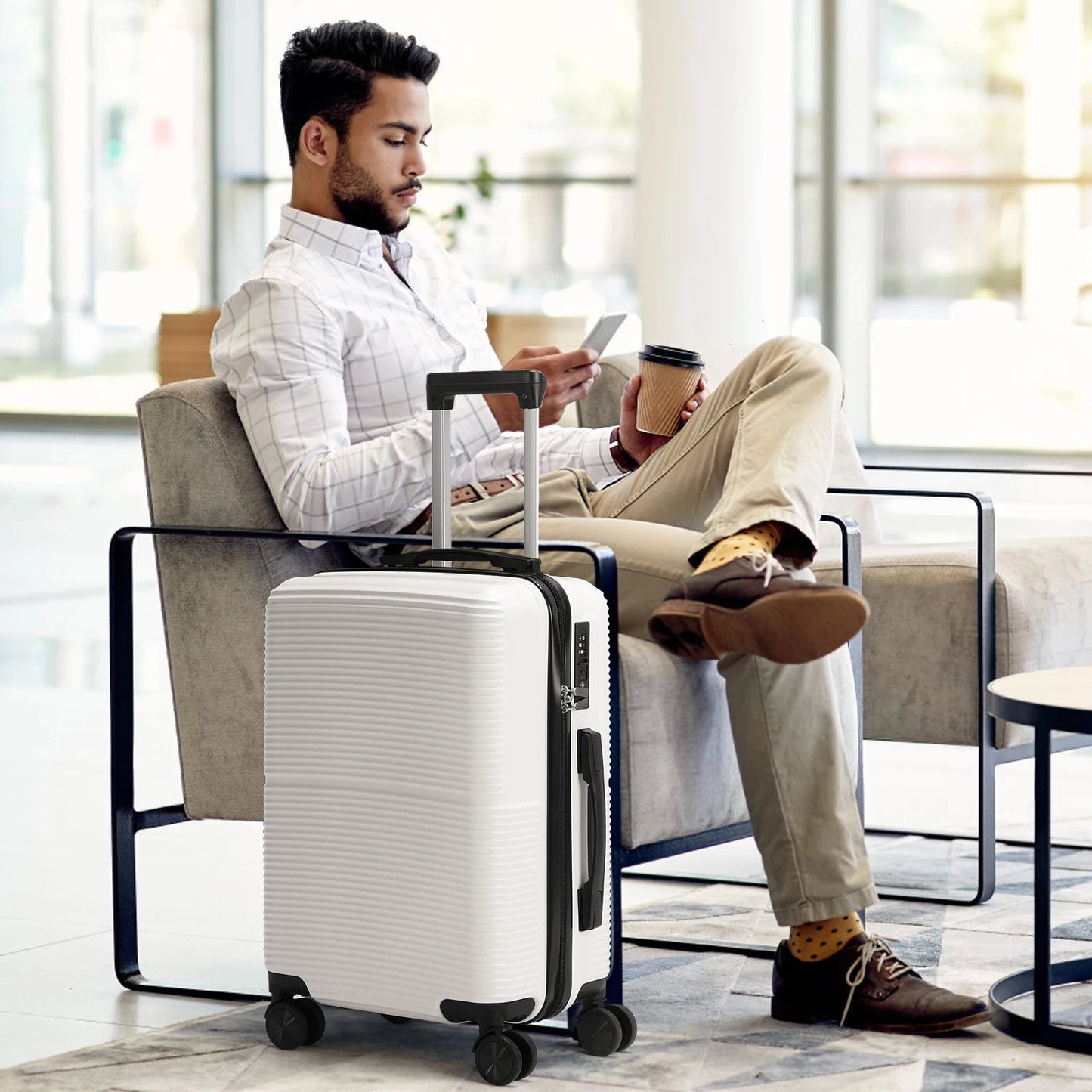 3Pcs Luggage Set ABS Hardshell Travel Suitcase Luggage Bag With Silent Spinner Wheel 28 Inch Large Suitcase - FashionTech
