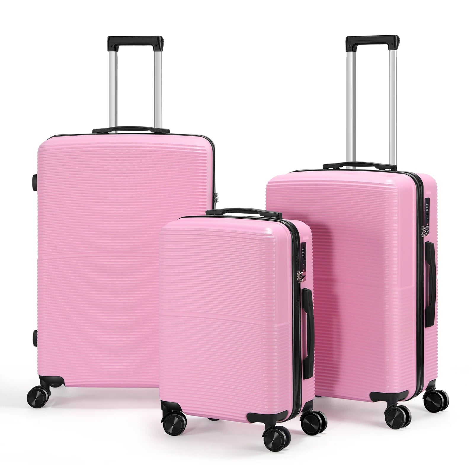 3Pcs Luggage Set ABS Hardshell Travel Suitcase Luggage Bag With Silent Spinner Wheel 28 Inch Large Suitcase - FashionTech