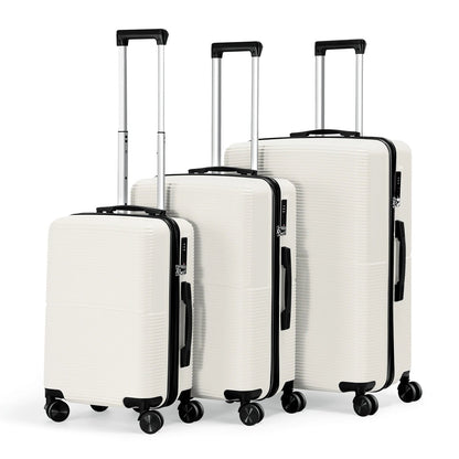 3Pcs Luggage Set ABS Hardshell Travel Suitcase Luggage Bag With Silent Spinner Wheel 28 Inch Large Suitcase - FashionTech