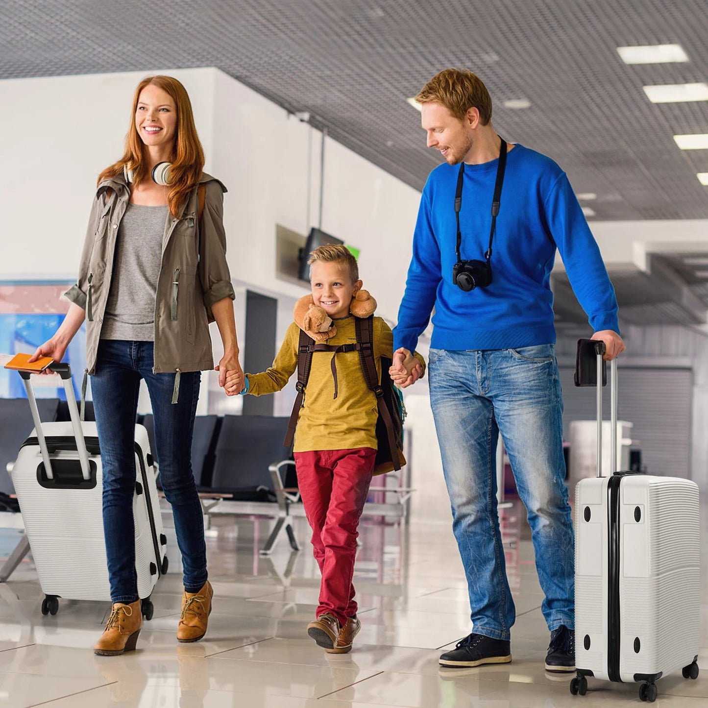 3Pcs Luggage Set ABS Hardshell Travel Suitcase Luggage Bag With Silent Spinner Wheel 28 Inch Large Suitcase - FashionTech
