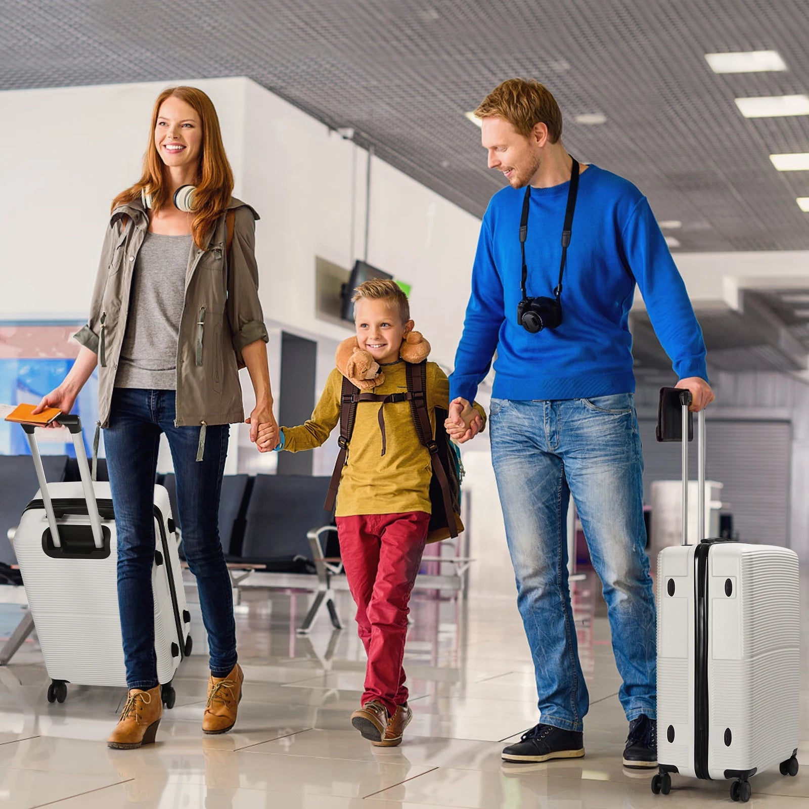 3Pcs Luggage Set ABS Hardshell Travel Suitcase Luggage Bag With Silent Spinner Wheel 28 Inch Large Suitcase - FashionTech