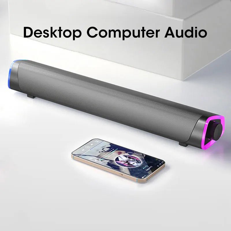 4D Computer Speaker Bar Stereo Sound Subwoofer Bluetooth Speaker For Macbook Laptop Notebook PC Music Player Wired Loudspeaker - FashionTech