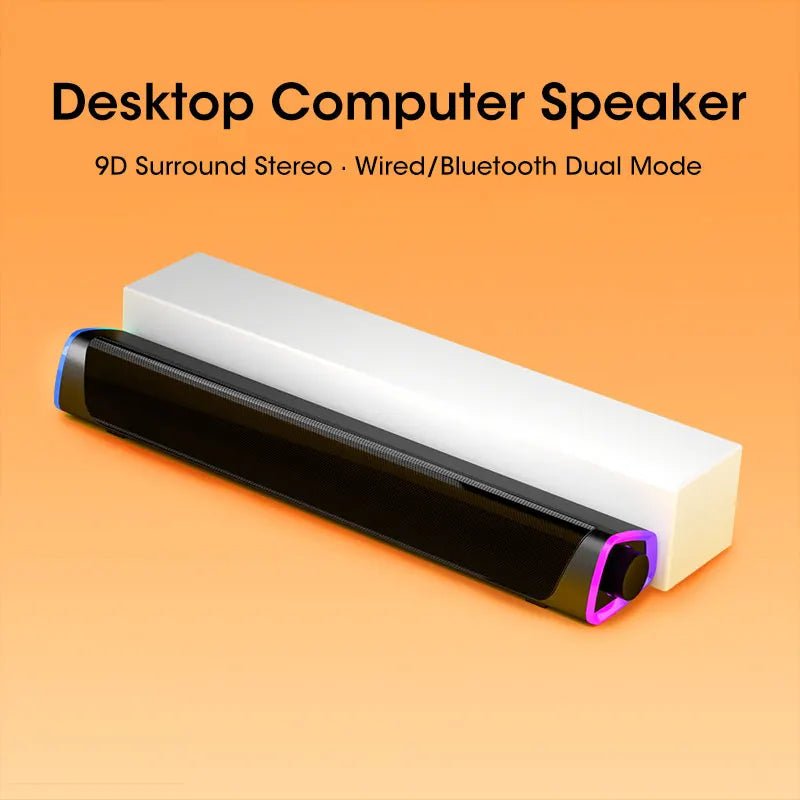 4D Computer Speaker Bar Stereo Sound Subwoofer Bluetooth Speaker For Macbook Laptop Notebook PC Music Player Wired Loudspeaker - FashionTech