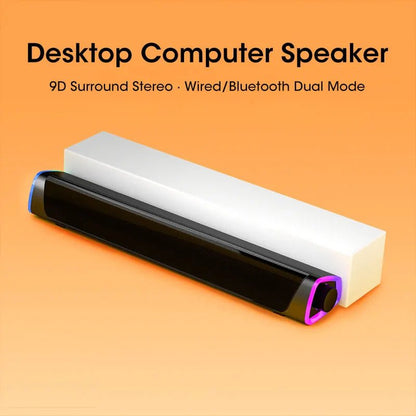 4D Computer Speaker Bar Stereo Sound Subwoofer Bluetooth Speaker For Macbook Laptop Notebook PC Music Player Wired Loudspeaker - FashionTech