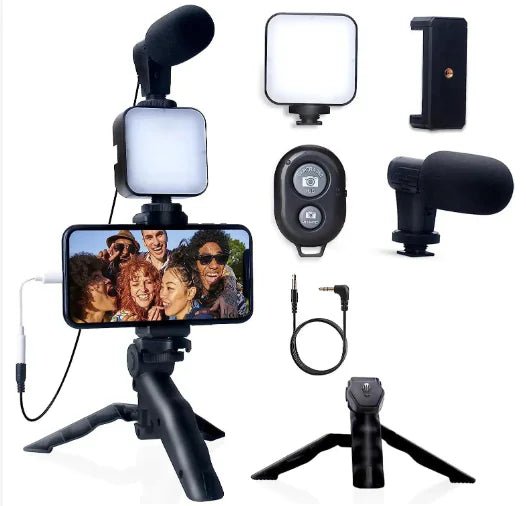 5 - in - 1 Vlogging Kit with Microphone and Lighting Set - Tech Tready