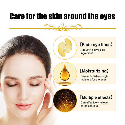 Gold Eye Mask Moisturizing Care, Firming Eye Lines Bags