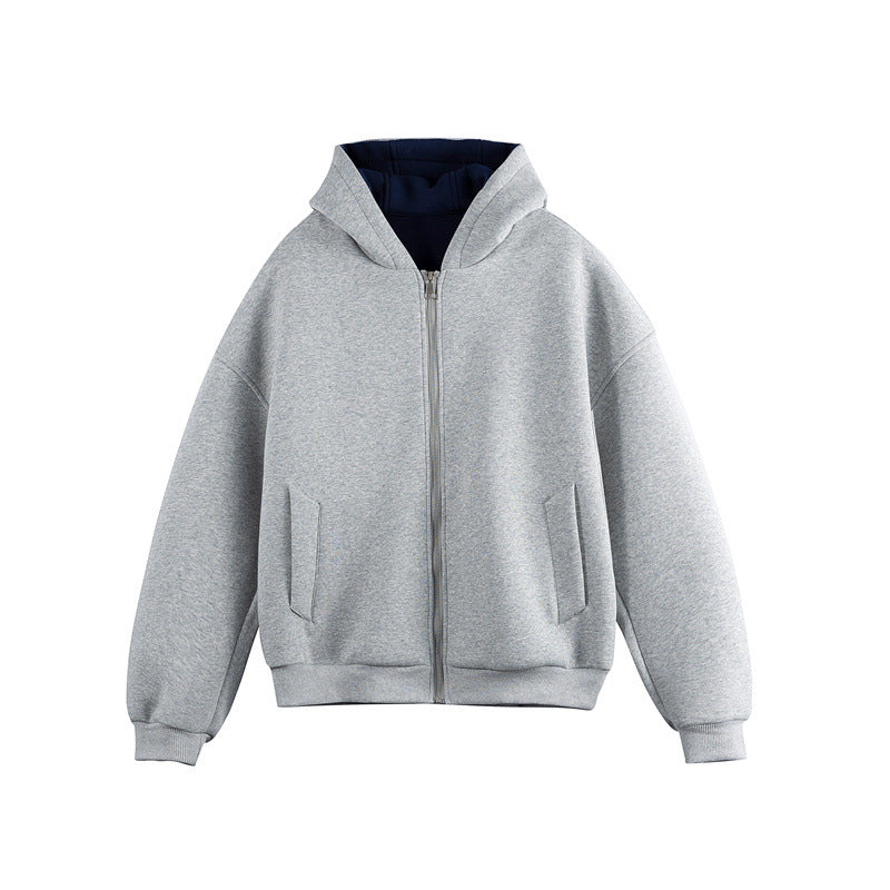 Retro Hooded Jacket Unisex Versatile Casual Outerwear Dress