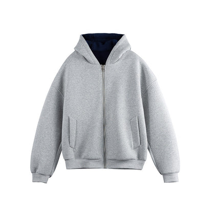 Retro Hooded Jacket Unisex Versatile Casual Outerwear Dress