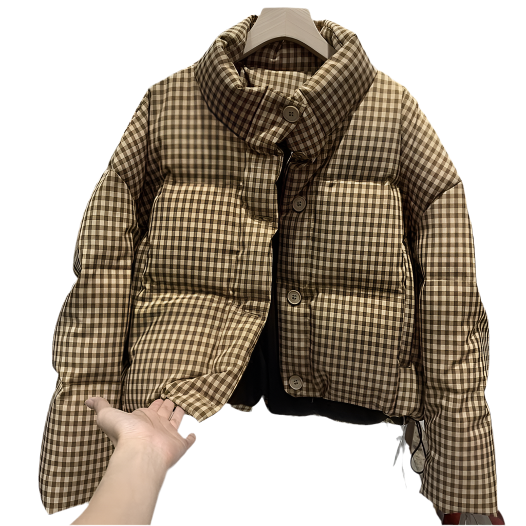 Thickened Puffer Jacket High Waist Cropped Cotton Jacket