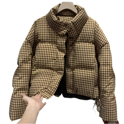 Thickened Puffer Jacket High Waist Cropped Cotton Jacket
