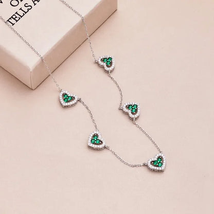Necklace Heart Charm Pendant Luxury Jewelry Sparkling