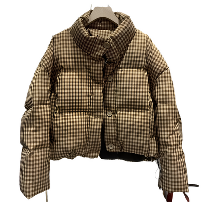 Thickened Puffer Jacket High Waist Cropped Cotton Jacket