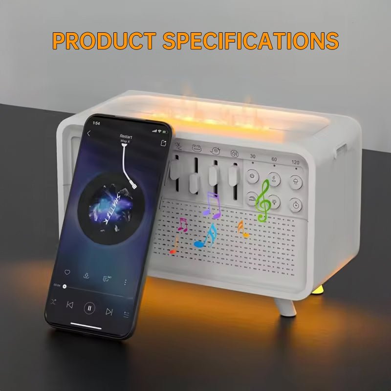8 - Adjustable - White - Noise Air Aroma Diffuser Humidifier with Night Light and Bluetooth Speaker - Tech Tready