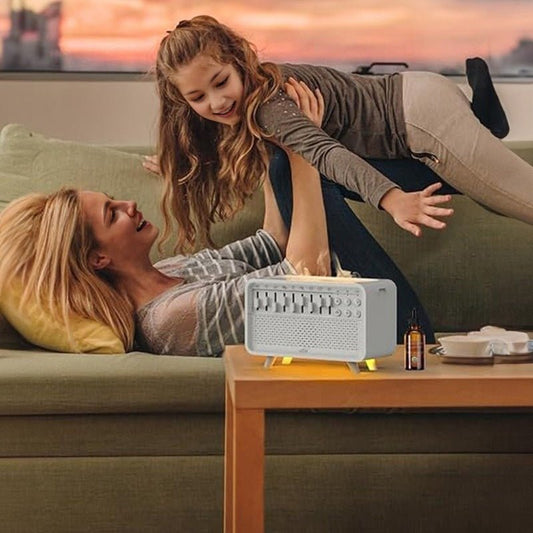 8 - Adjustable - White - Noise Air Aroma Diffuser Humidifier with Night Light and Bluetooth Speaker - Tech Tready