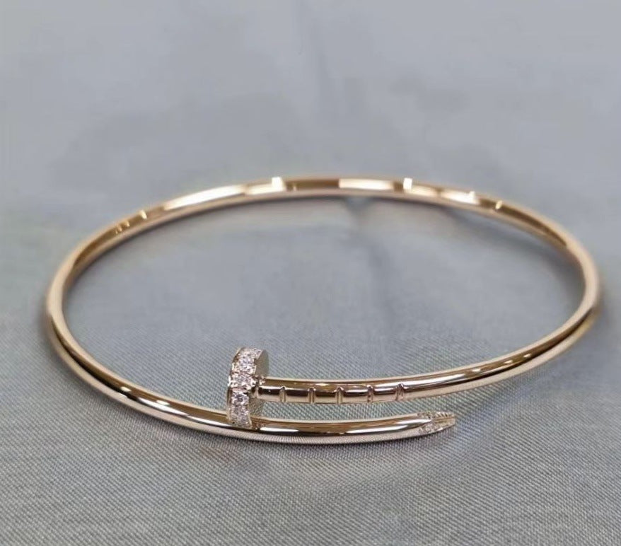 Thick Plating Head and Tail Diamond Bracelet