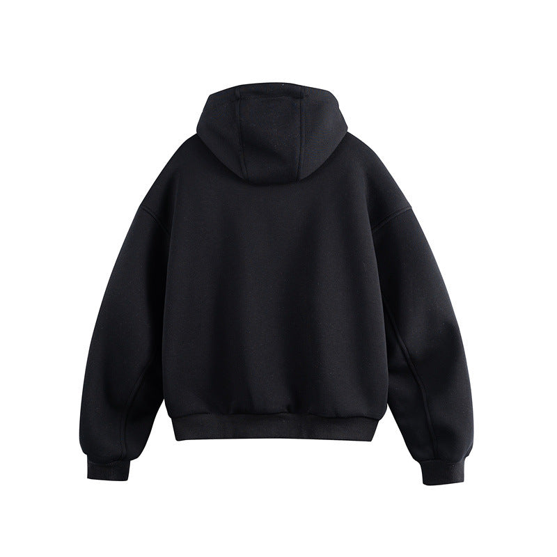 Retro Hooded Jacket Unisex Versatile Casual Outerwear Dress
