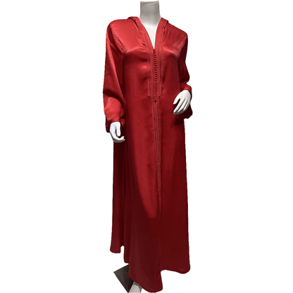 Abaya Jalabiya Hooded Maxi Dress Long Sleeve Islam Muslim Women Moroccan Kaftan ArabTurkey Robe Champagne White Green - FashionTech