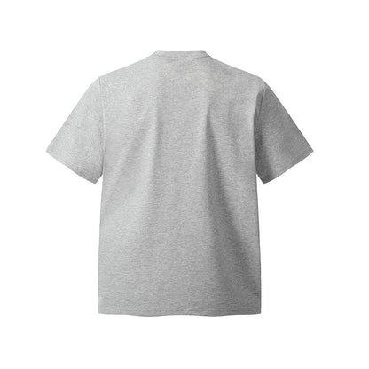 Abstract Blurred Print Small Collar Short Sleeve T-Shirt Men's Summer American High Street Retro Loose Round Neck Top - FashionTech