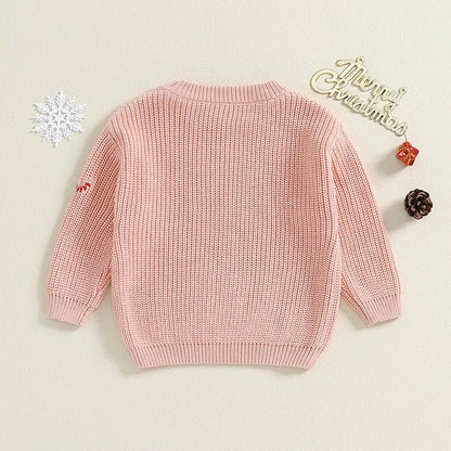 Adorable Reindeer Patterned Holiday Sweater Cozy Knit Pullover Festive Winter Jumper for Baby and Infant Toddler - FashionTech