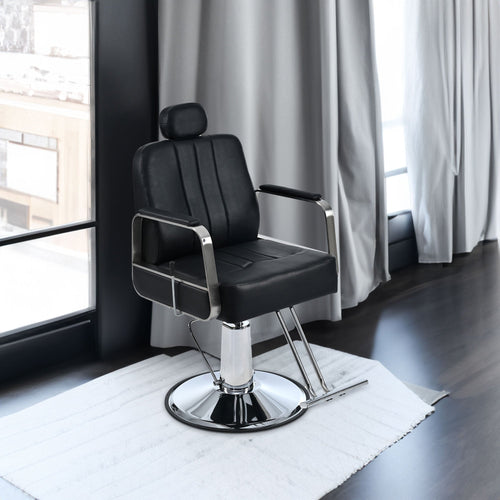 Advanced reclining hair salon chair with heavy - duty hydraulic pump, 360 ° rotation, maximum weight capacity of 400 pounds, bla - Tech Tready