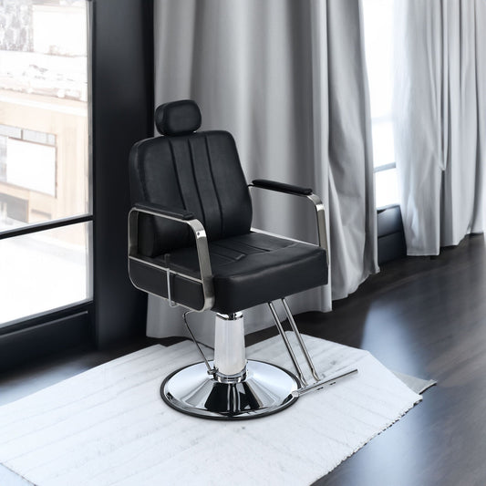 Advanced reclining hair salon chair with heavy - duty hydraulic pump, 360 ° rotation, maximum weight capacity of 400 pounds, bla - Tech Tready
