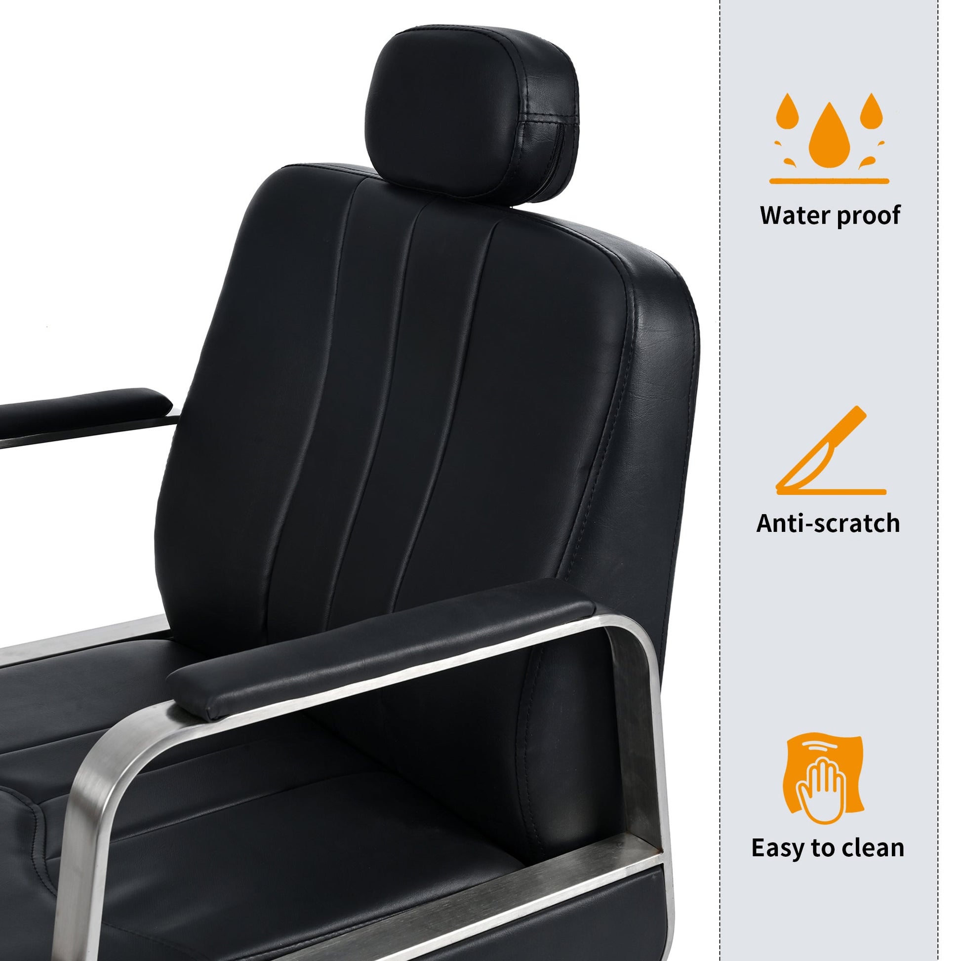 Advanced reclining hair salon chair with heavy - duty hydraulic pump, 360 ° rotation, maximum weight capacity of 400 pounds, bla - Tech Tready