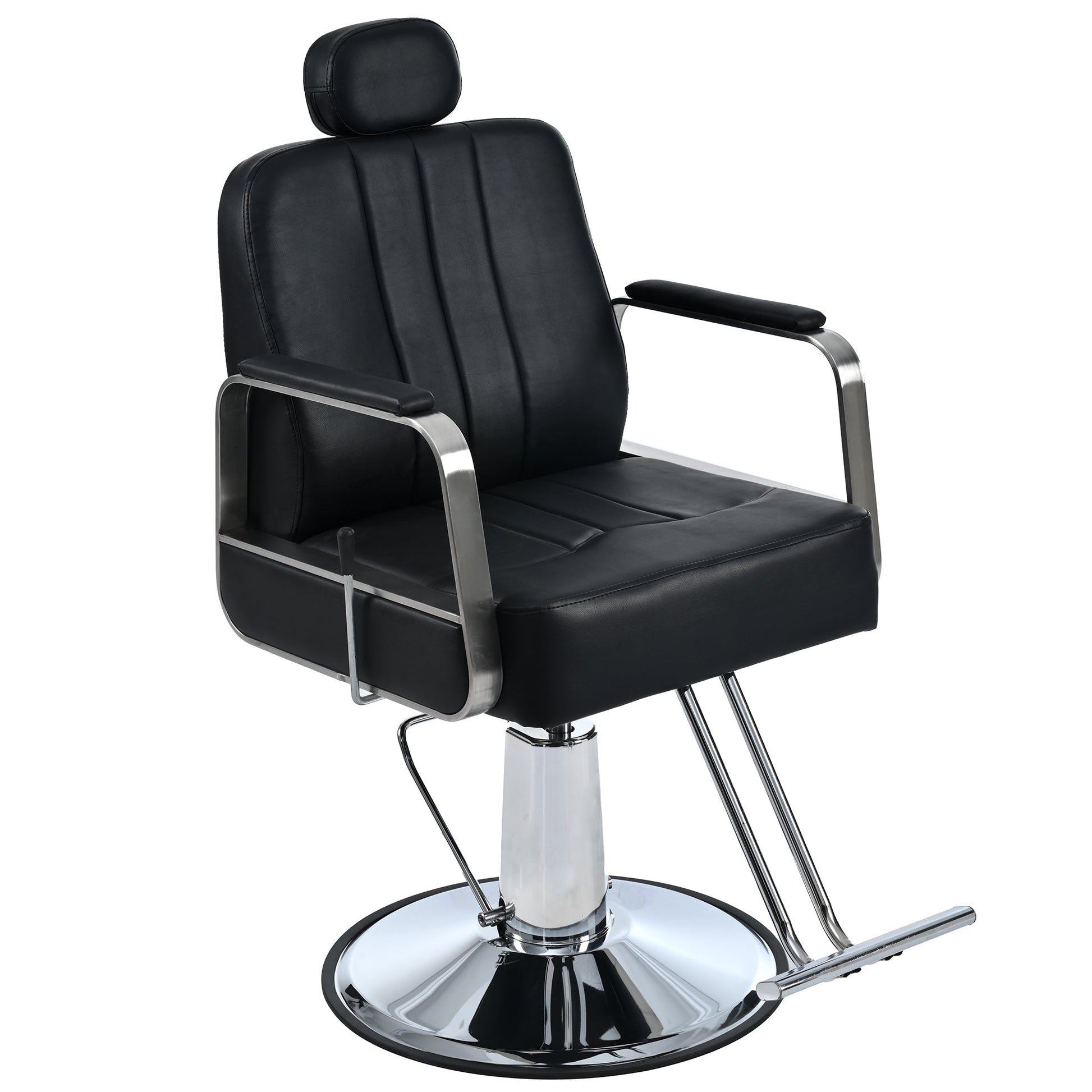Advanced reclining hair salon chair with heavy - duty hydraulic pump, 360 ° rotation, maximum weight capacity of 400 pounds, bla - Tech Tready
