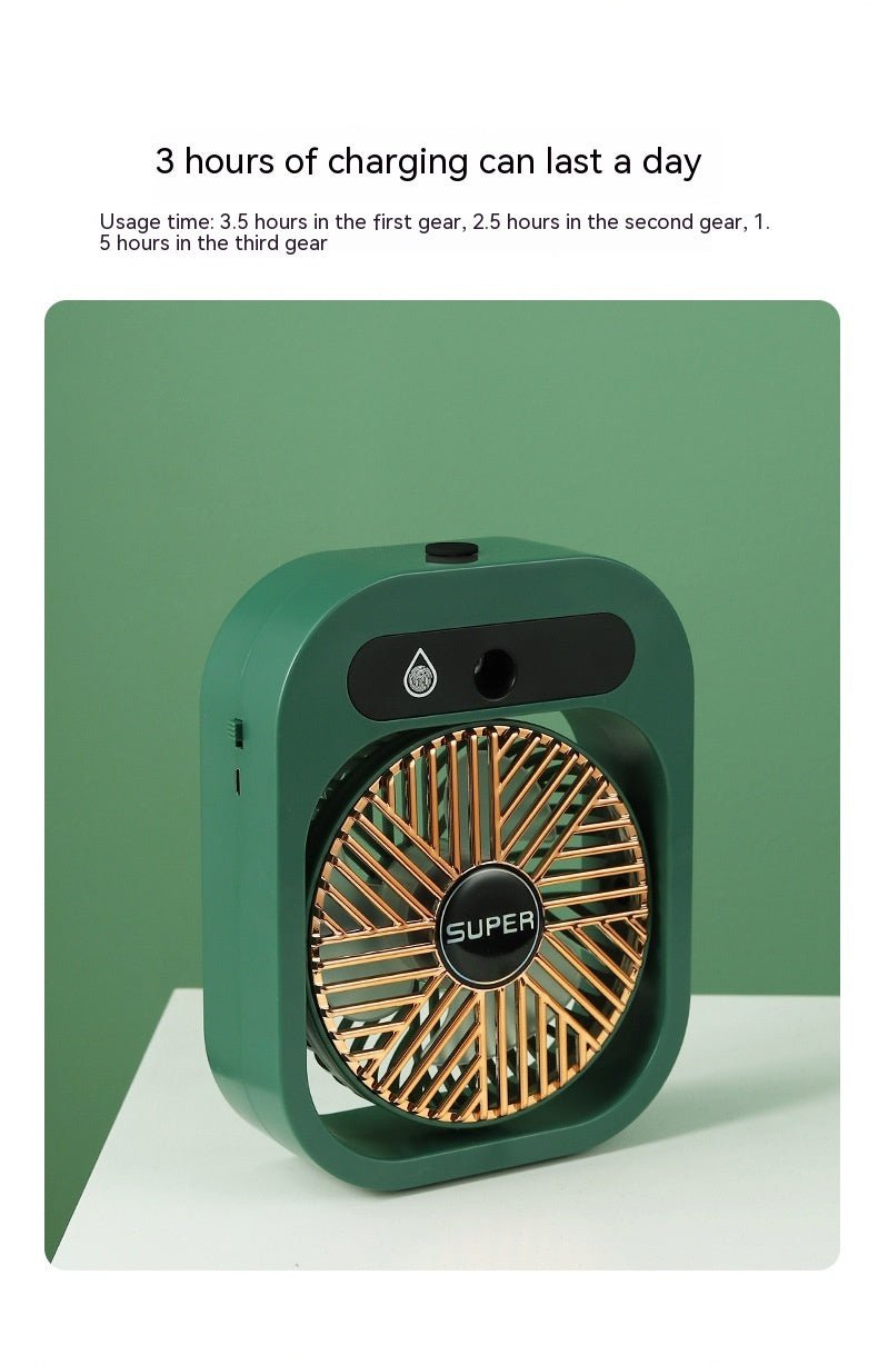 Air Conditioning Fan Desk Misting Fan Air Cooler Cooling USB Rechargeable Humidifier Portable Spray Fan With 3 Wind Speeds Mist Fan For Home - Tech Tready