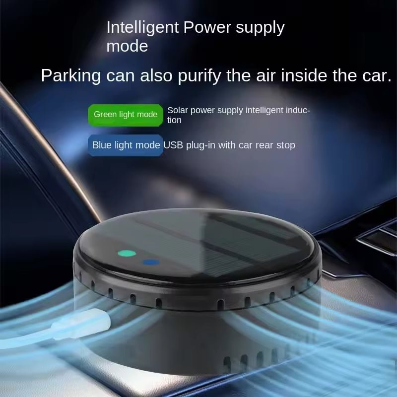 Air purifier for both home and car use solar powered negative ion formaldehyde and odor removal disinfection and purification device - Tech Tready