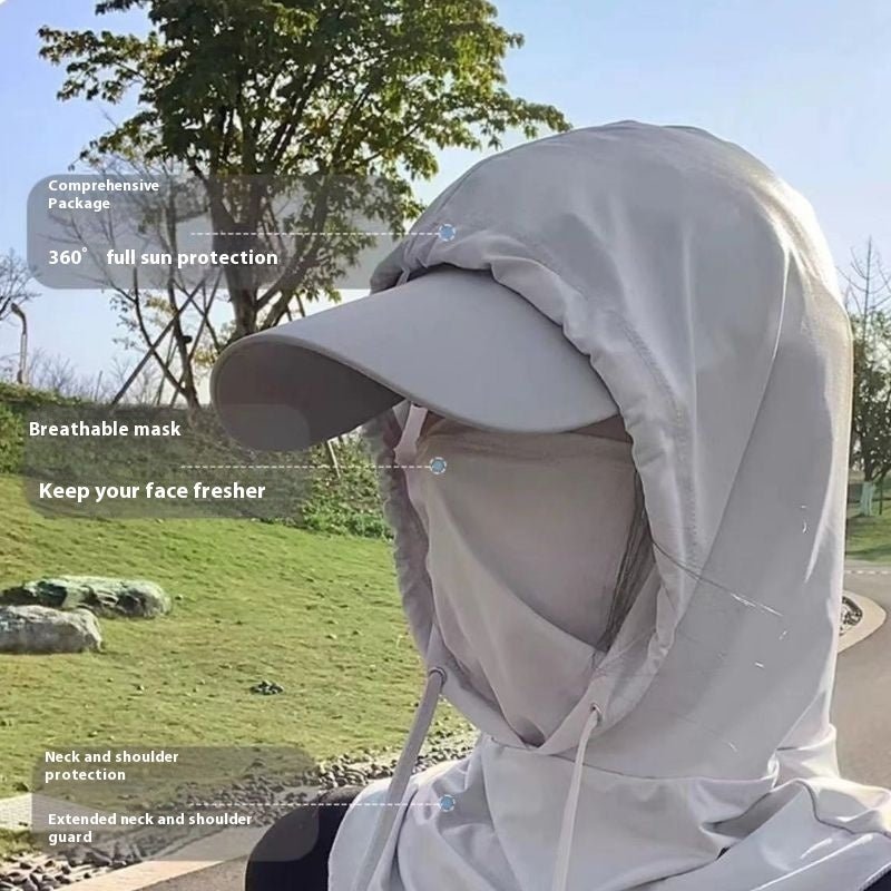Anti - ultraviolet Outdoor Ice Silk Veil Cover Full Face Sun Mask - Tech Tready