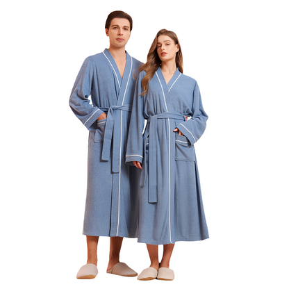 Bathrobe towel fabric long sleeved sleeping robe absorbent quick drying
