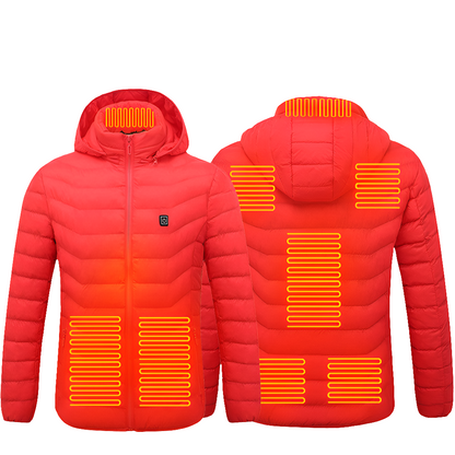 Heated Puffer Jacket Electric Heating Coat Insulated Hood Windbreaker