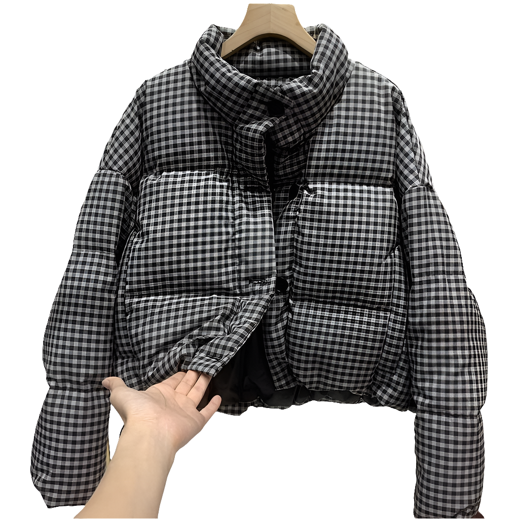 Thickened Puffer Jacket High Waist Cropped Cotton Jacket