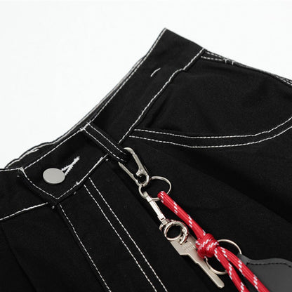 Baggy Jorts Style Workwear Cargo Shorts with Topstitching Multi - Pocket Denim Shorts jeans - FashionTech