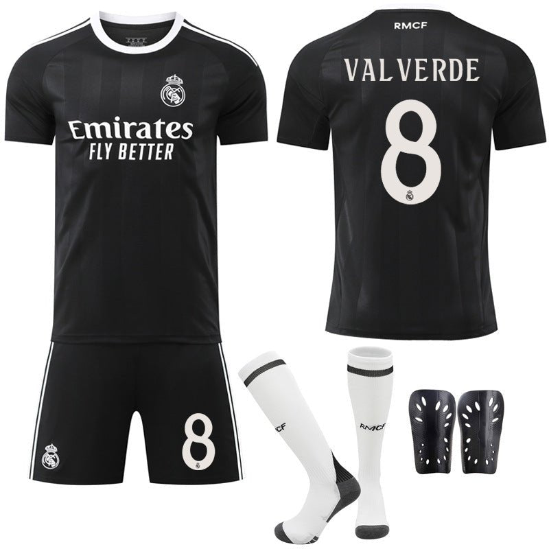 Black jersey Mbappe 7 Vinicius new Real Madrid black training goalkeeper football suit set - FashionTech