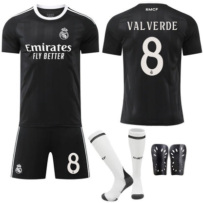 Black jersey Mbappe 7 Vinicius new Real Madrid black training goalkeeper football suit set - FashionTech