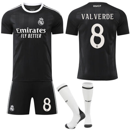 Black jersey Mbappe 7 Vinicius new Real Madrid black training goalkeeper football suit set - FashionTech
