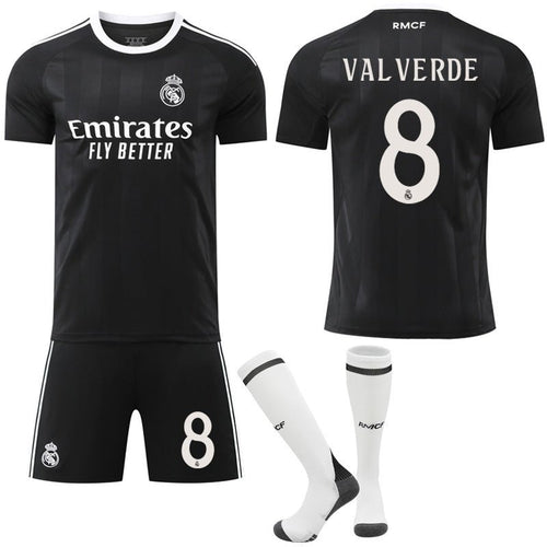 Black jersey Mbappe 7 Vinicius new Real Madrid black training goalkeeper football suit set - FashionTech