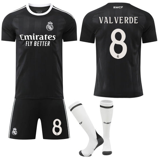 Black jersey Mbappe 7 Vinicius new Real Madrid black training goalkeeper football suit set - FashionTech