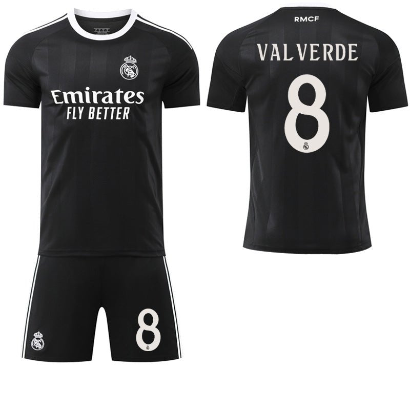 Black jersey Mbappe 7 Vinicius new Real Madrid black training goalkeeper football suit set - FashionTech