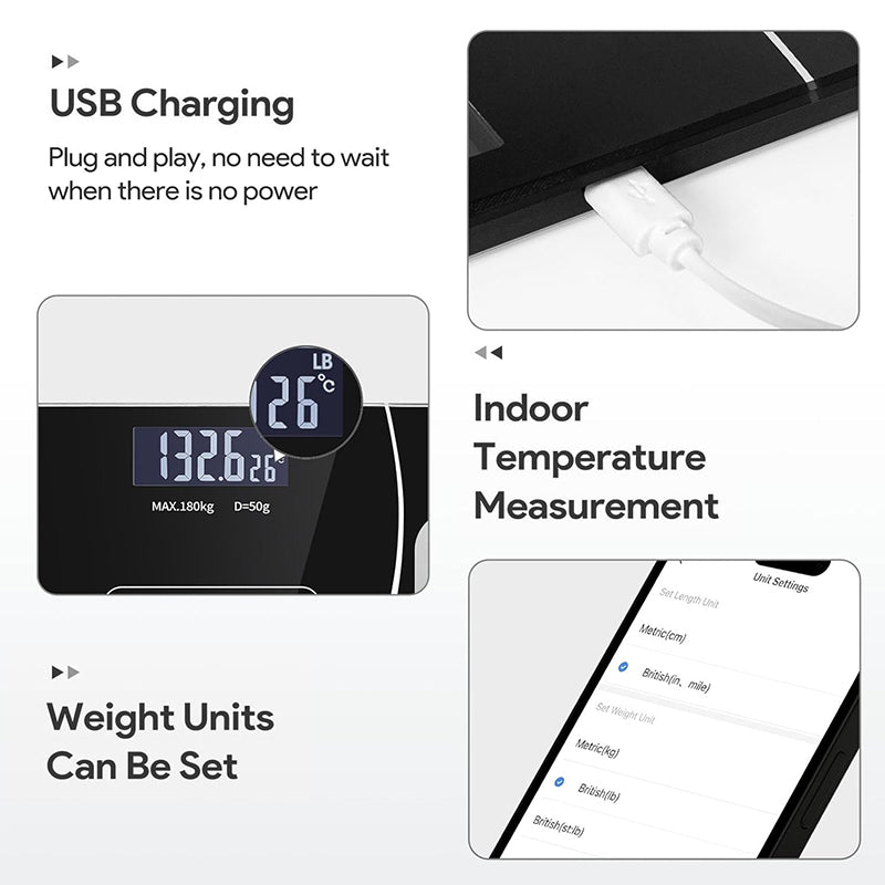 Bluetooth smart scale with app, full - body analysis, high - precision for fitness. - FashionTech