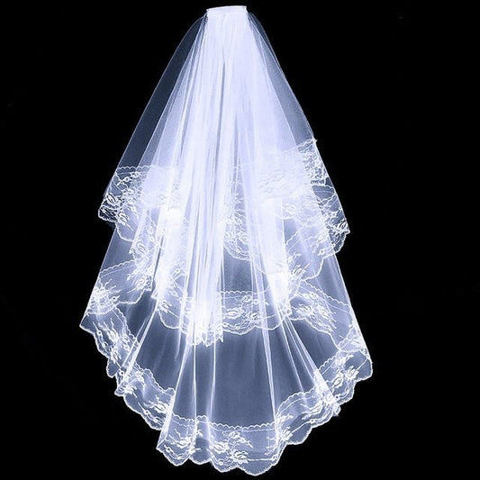 Bridal Veil Double Layer Lace Big Veil - Tech Tready