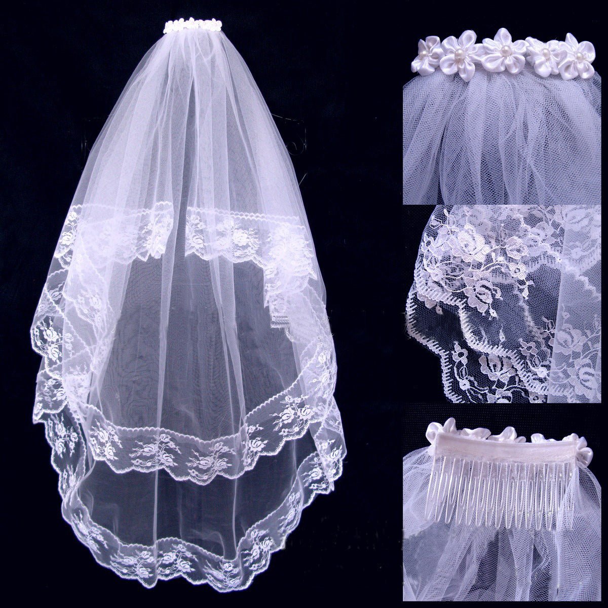 Bridal Veil Double Layer Lace Big Veil - Tech Tready
